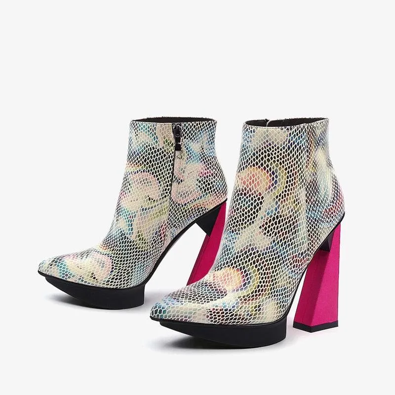 Abstract Ankle Boots