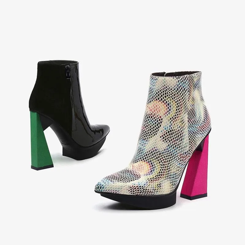 Abstract Ankle Boots