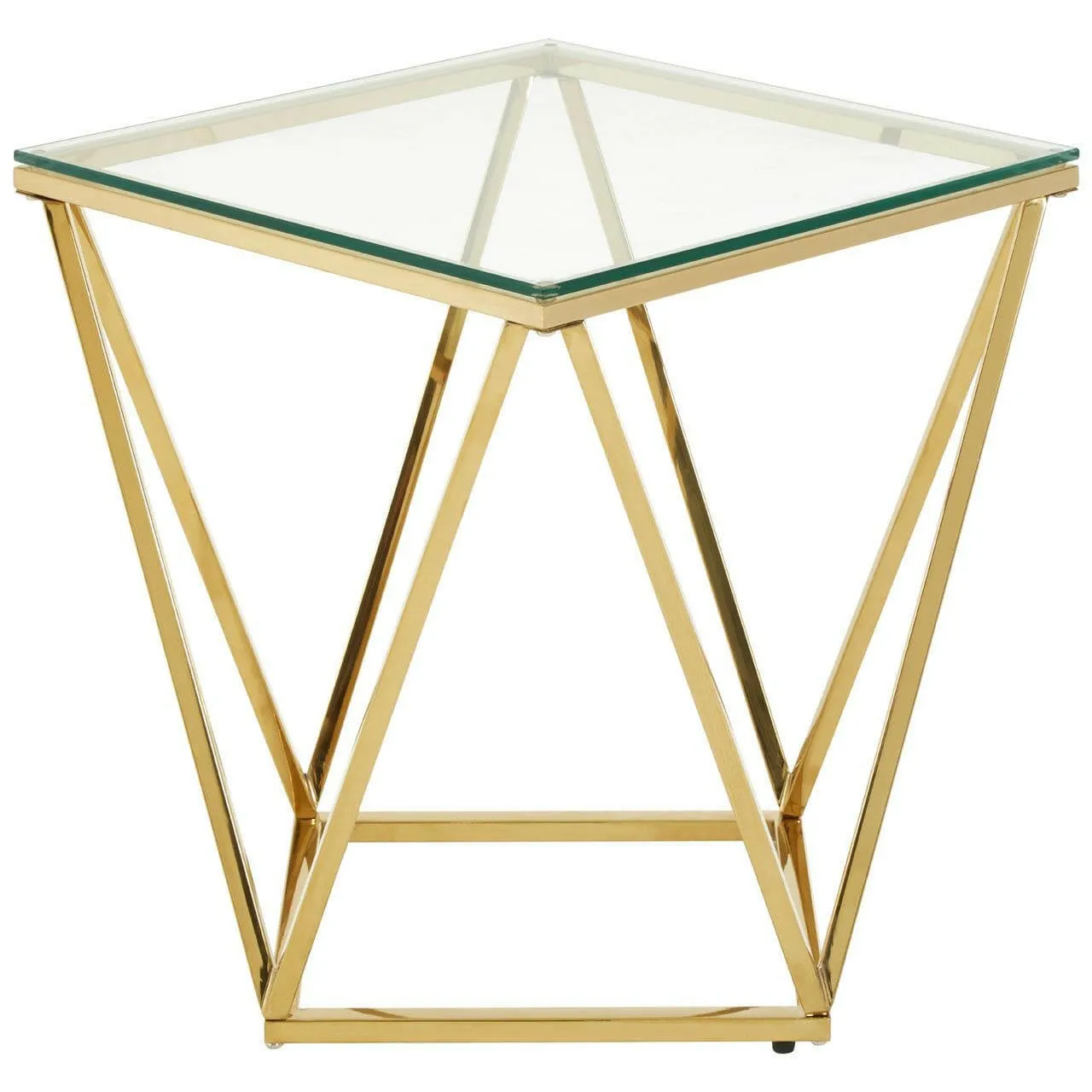 Allez Small Gold Finish Twist End Side Table