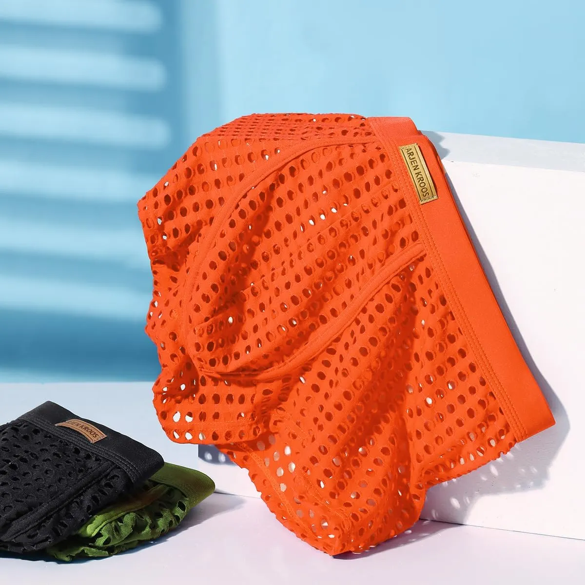Arjen Kroos Mens Boxer Briefs Breathable Hot Mesh Underwear