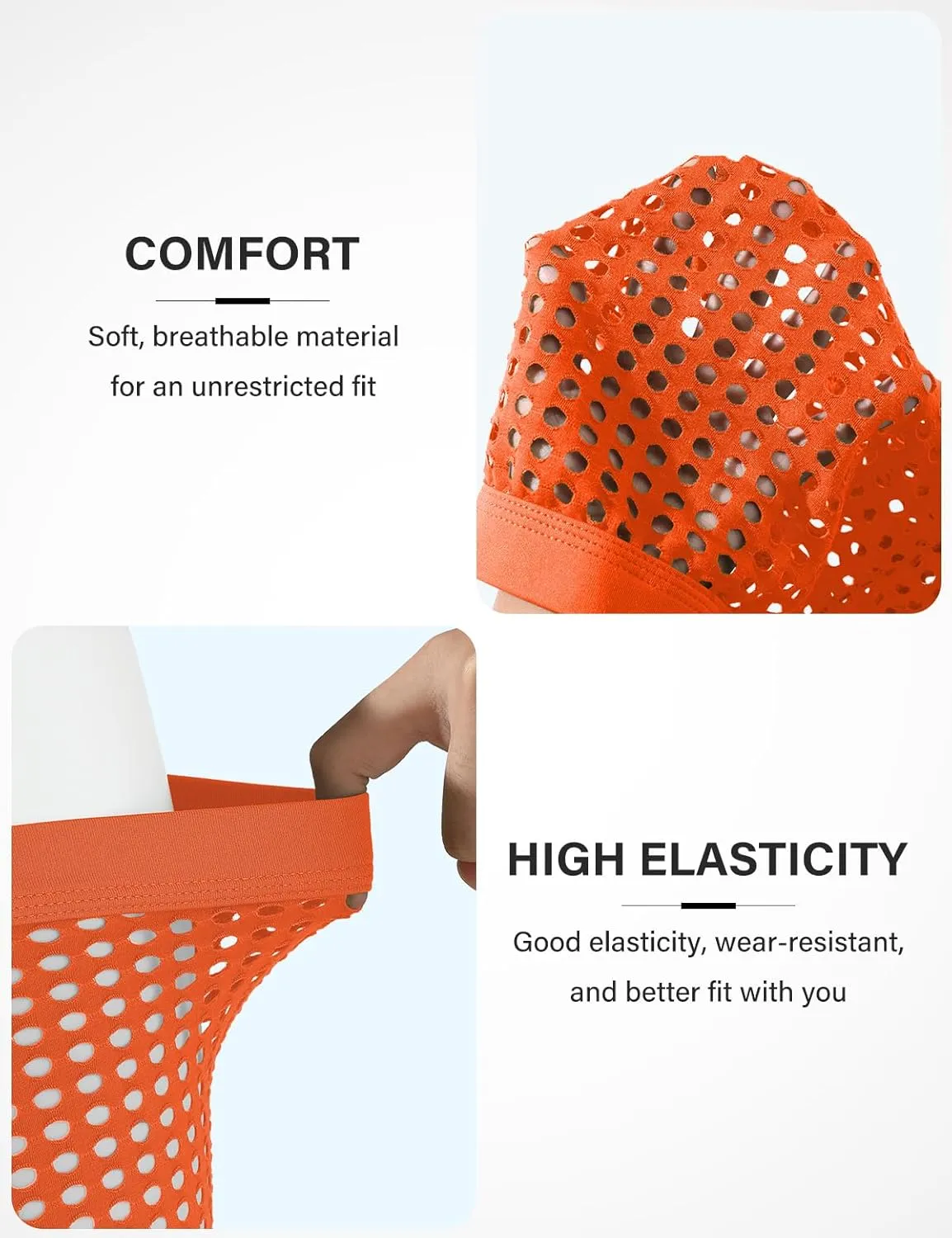Arjen Kroos Mens Boxer Briefs Breathable Hot Mesh Underwear