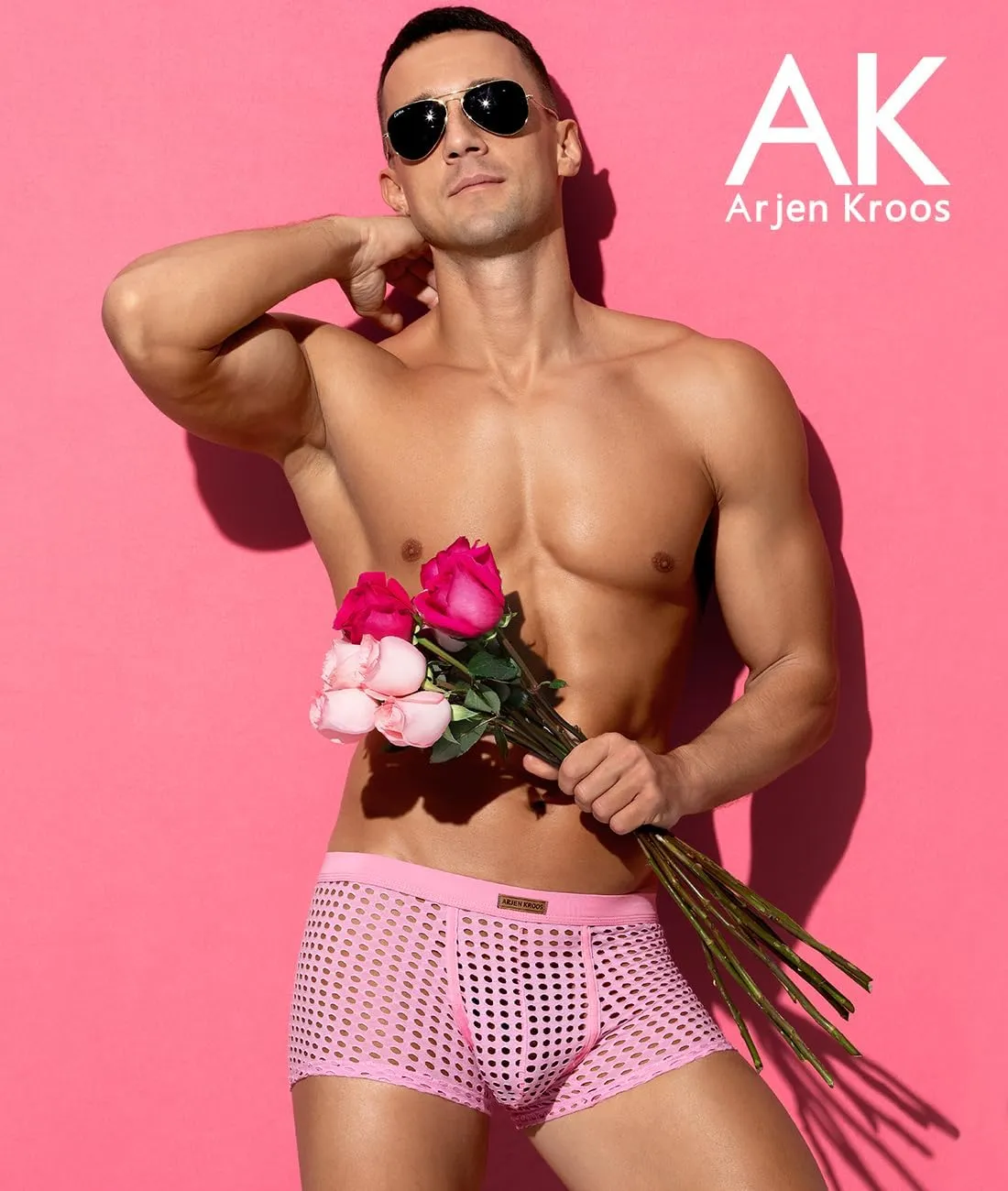 Arjen Kroos Mens Boxer Briefs Breathable Hot Mesh Underwear