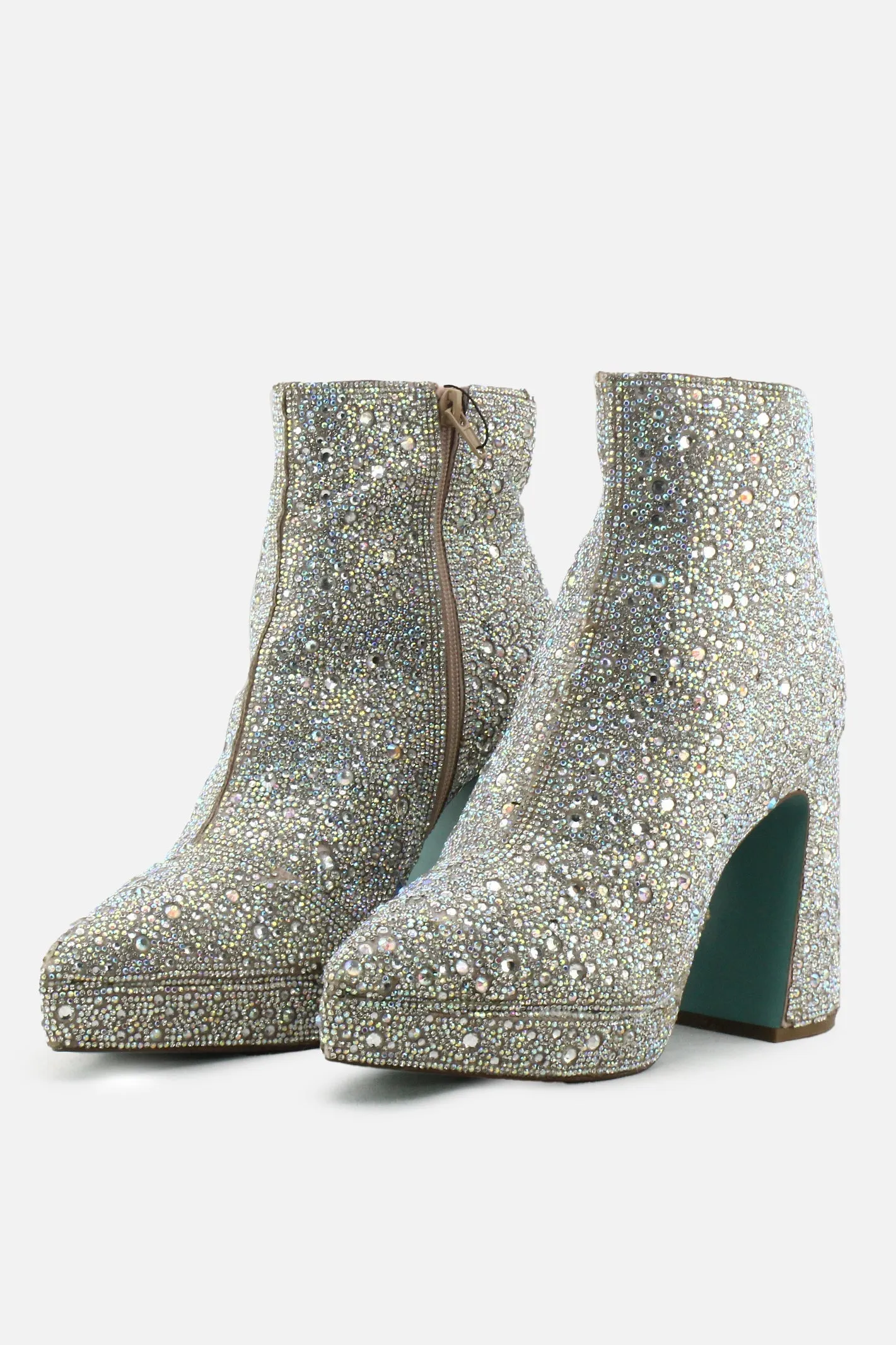 Betsey Johnson Zipper Platform Boots | Textile