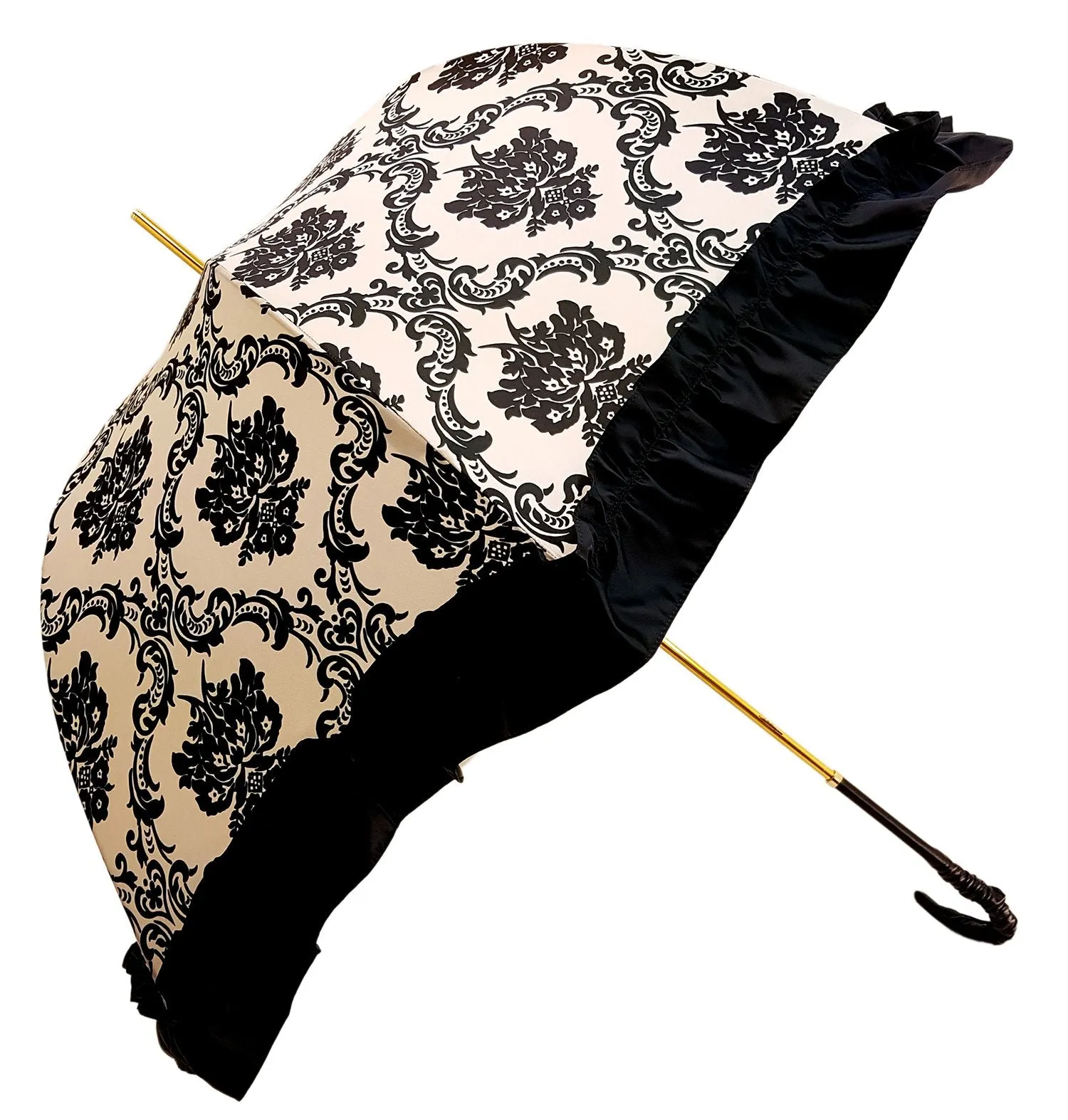Black & White Ruffle Umbrella Italian Glamour