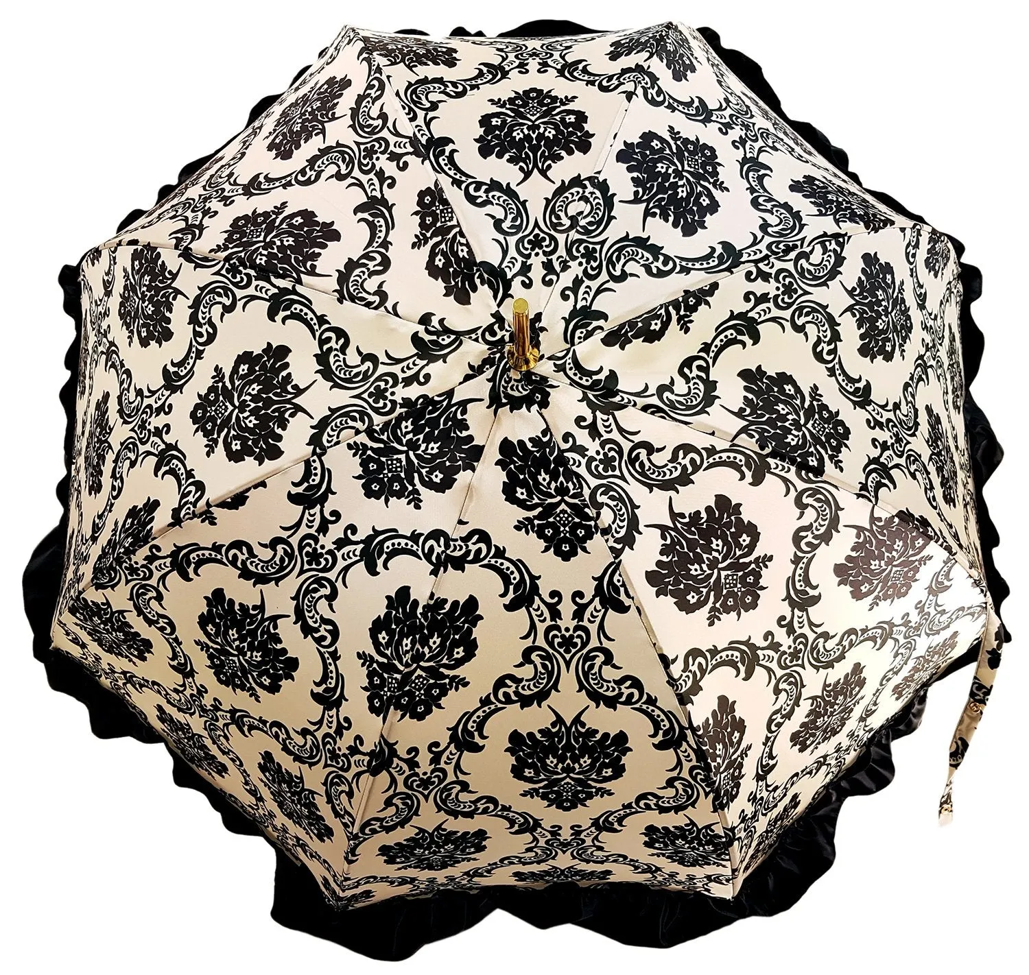Black & White Ruffle Umbrella Italian Glamour