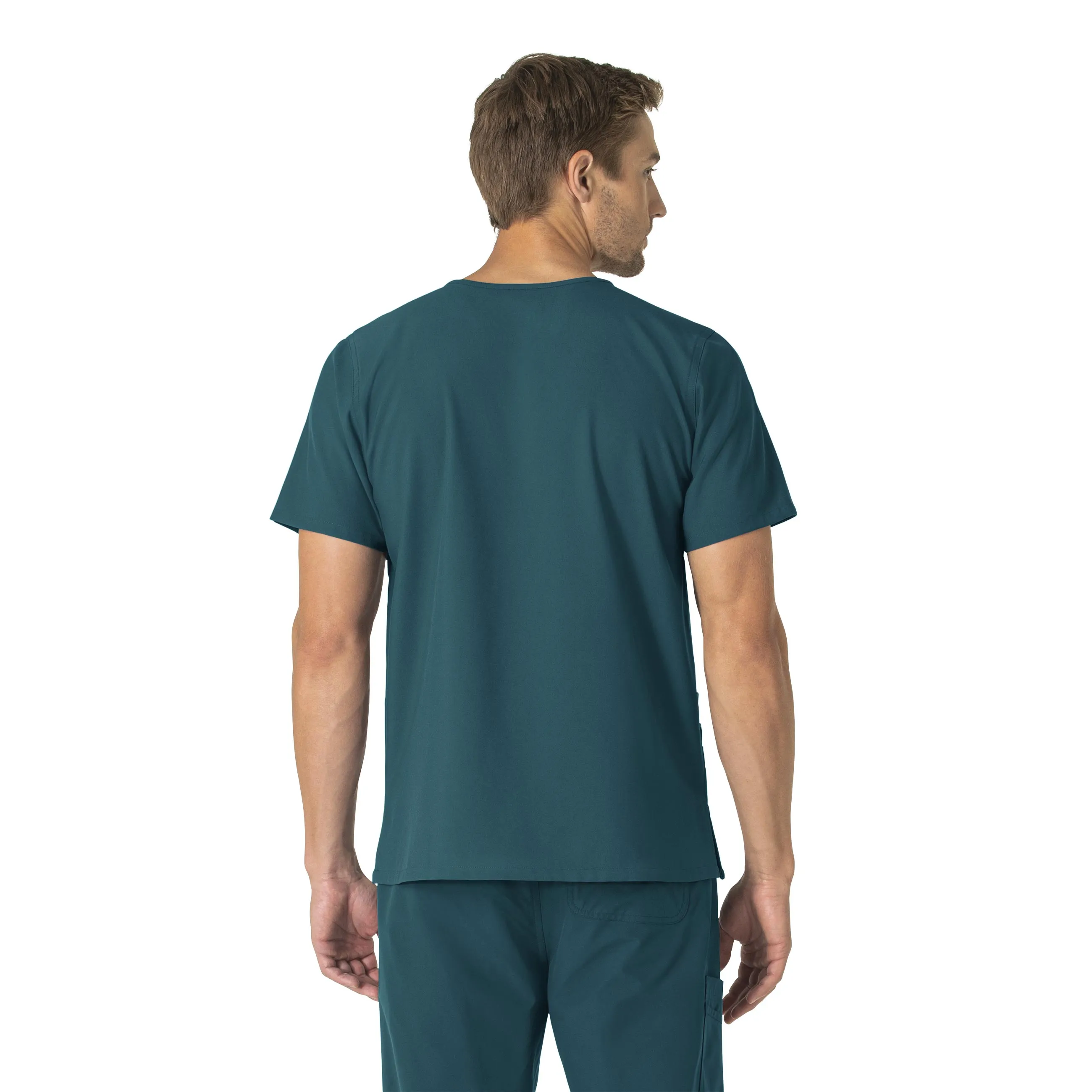 Carhartt Force Essentials Unisex V-Neck 6-Pocket Scrub Top - Caribbean Blue
