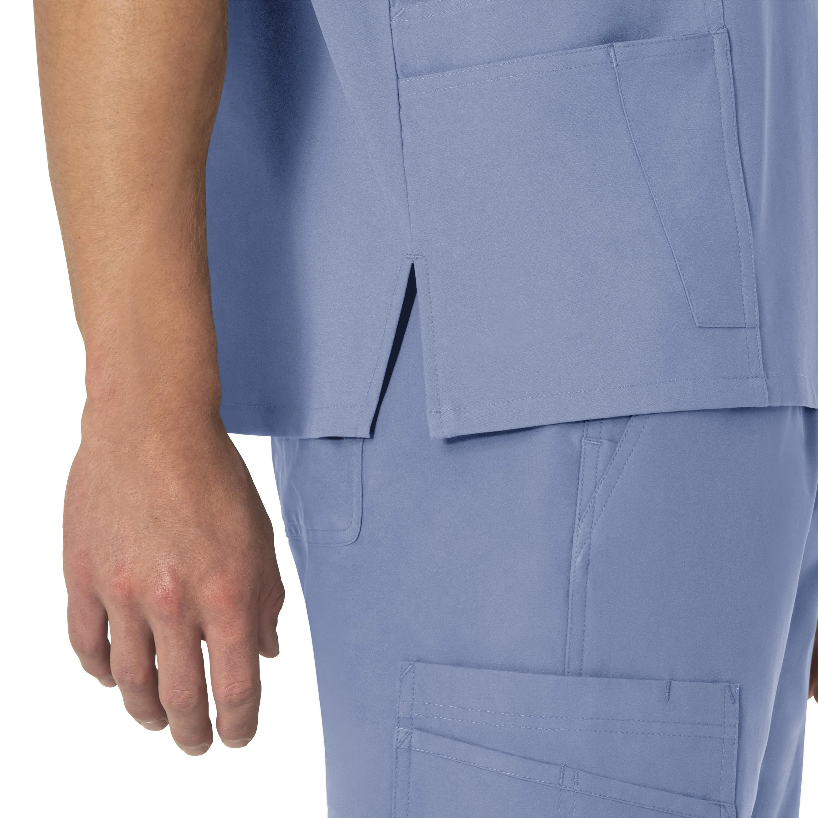 Carhartt Force Essentials Unisex V-Neck 6-Pocket Scrub Top - Ceil Blue