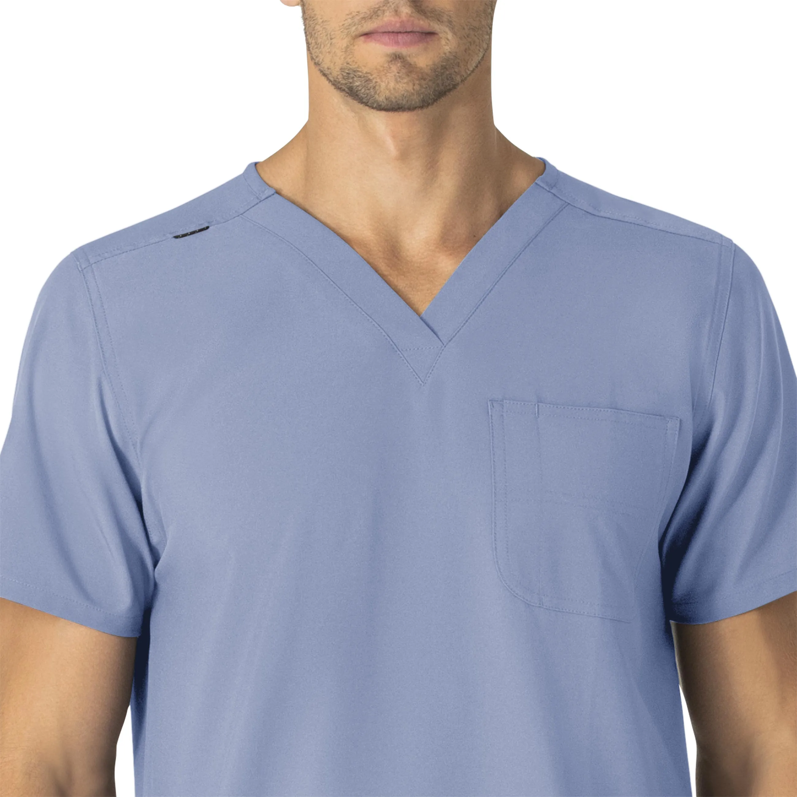 Carhartt Force Essentials Unisex V-Neck 6-Pocket Scrub Top - Ceil Blue