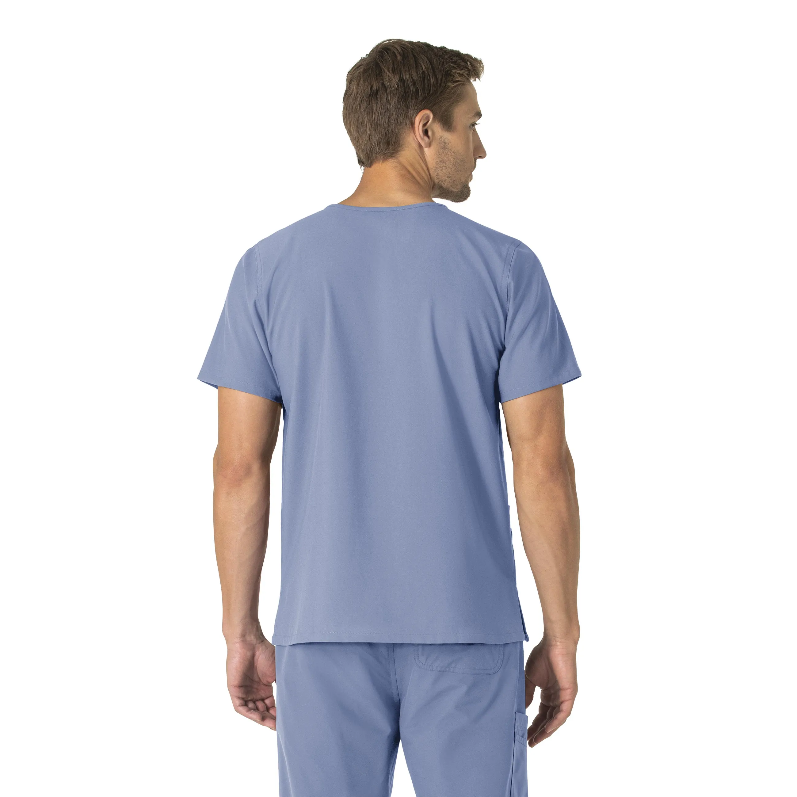 Carhartt Force Essentials Unisex V-Neck 6-Pocket Scrub Top - Ceil Blue