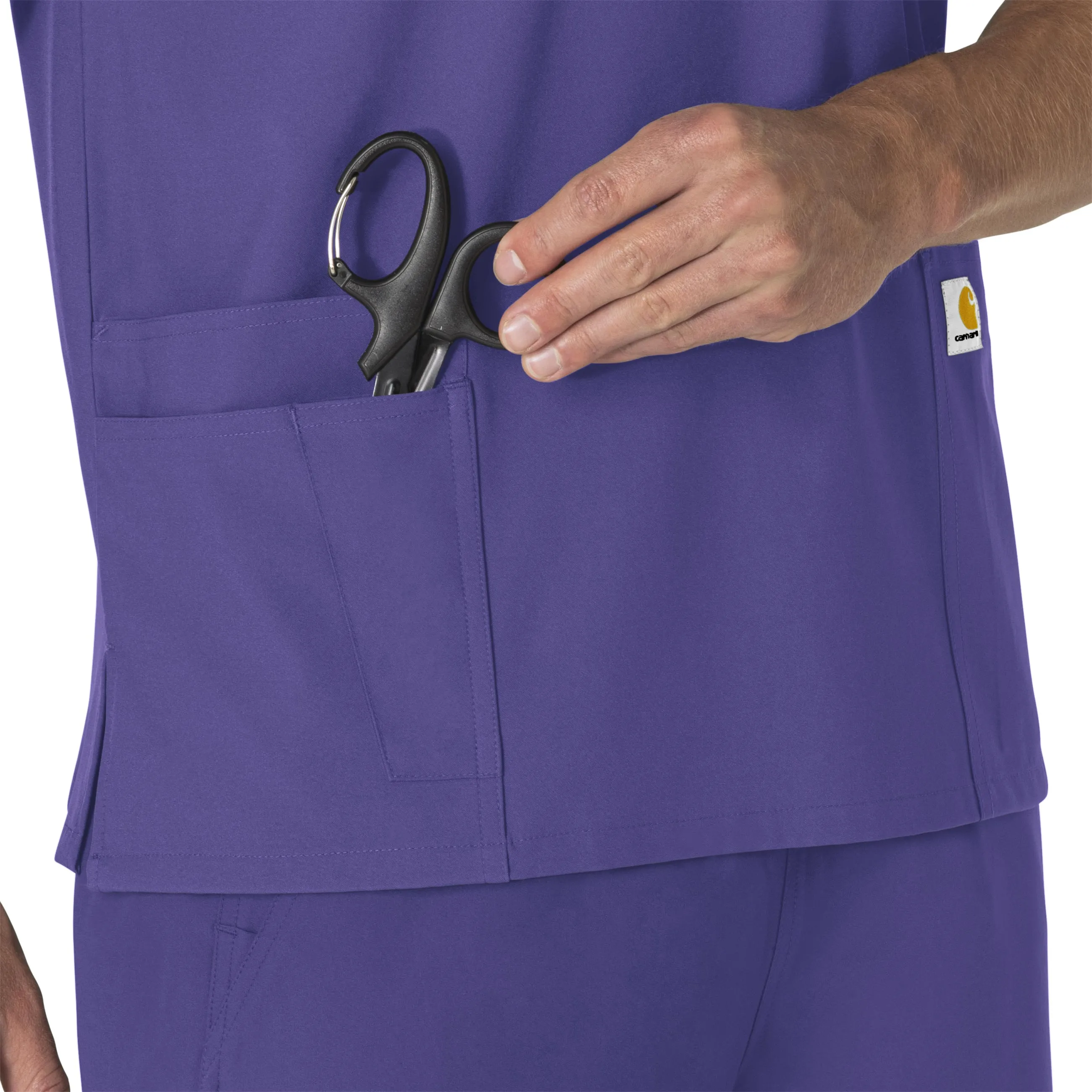 Carhartt Force Essentials Unisex V-Neck 6-Pocket Scrub Top - Grape