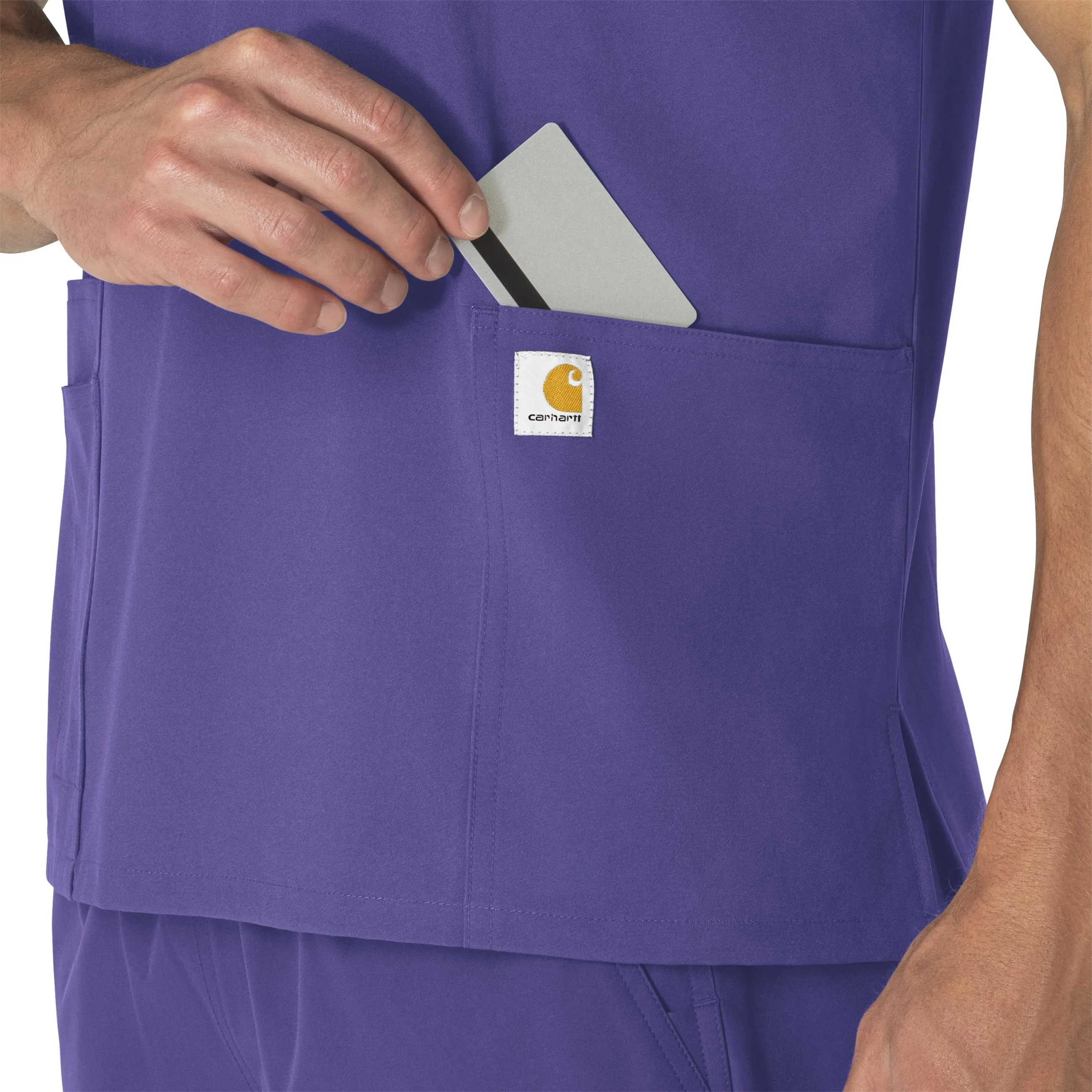 Carhartt Force Essentials Unisex V-Neck 6-Pocket Scrub Top - Grape