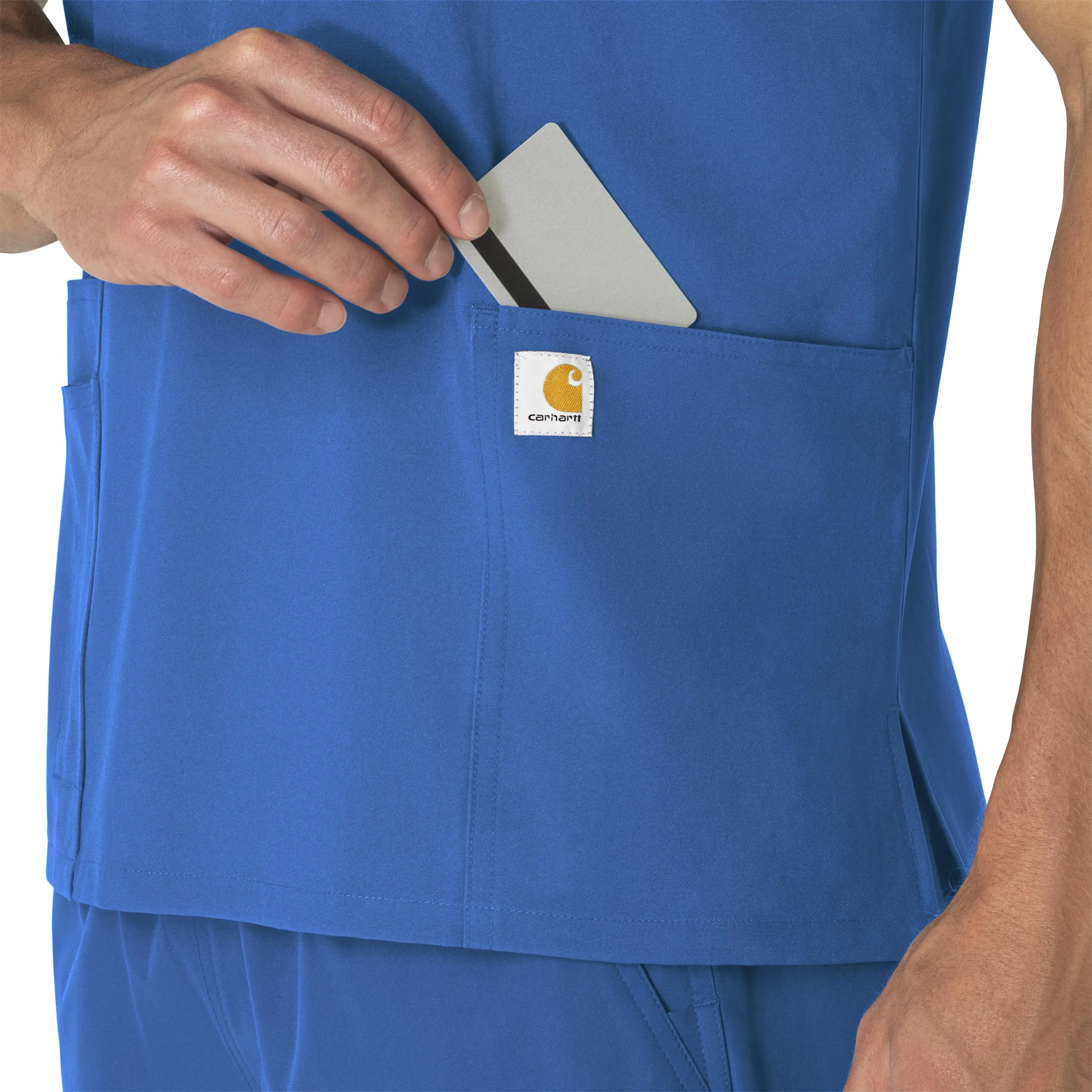 Carhartt Force Essentials Unisex V-Neck 6-Pocket Scrub Top - Royal
