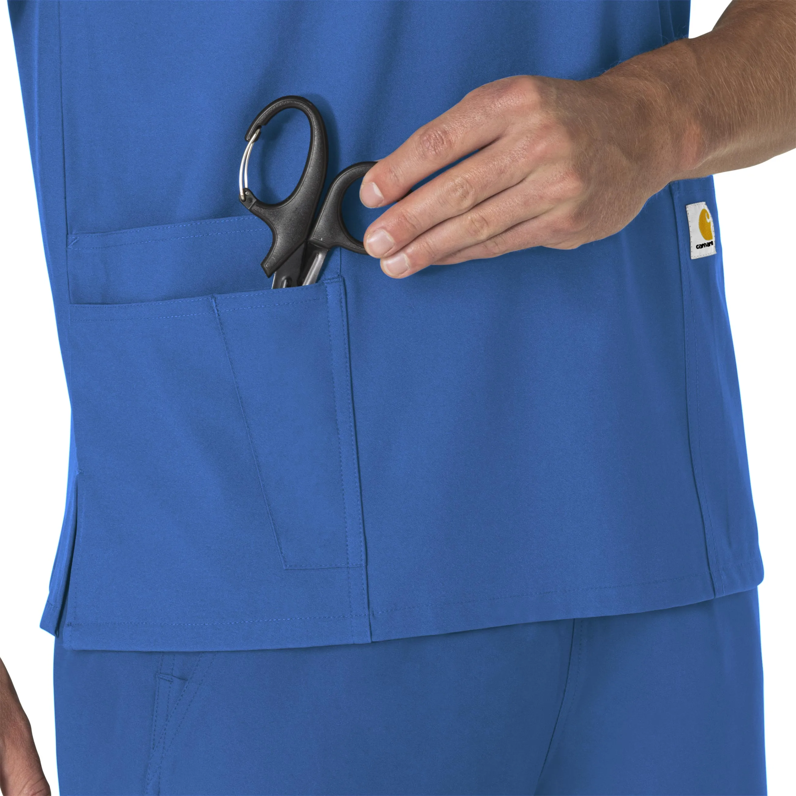 Carhartt Force Essentials Unisex V-Neck 6-Pocket Scrub Top - Royal