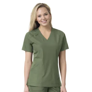 Carhartt Force Liberty Women's Multi-Pocket V-Neck Scrub Top - Olive