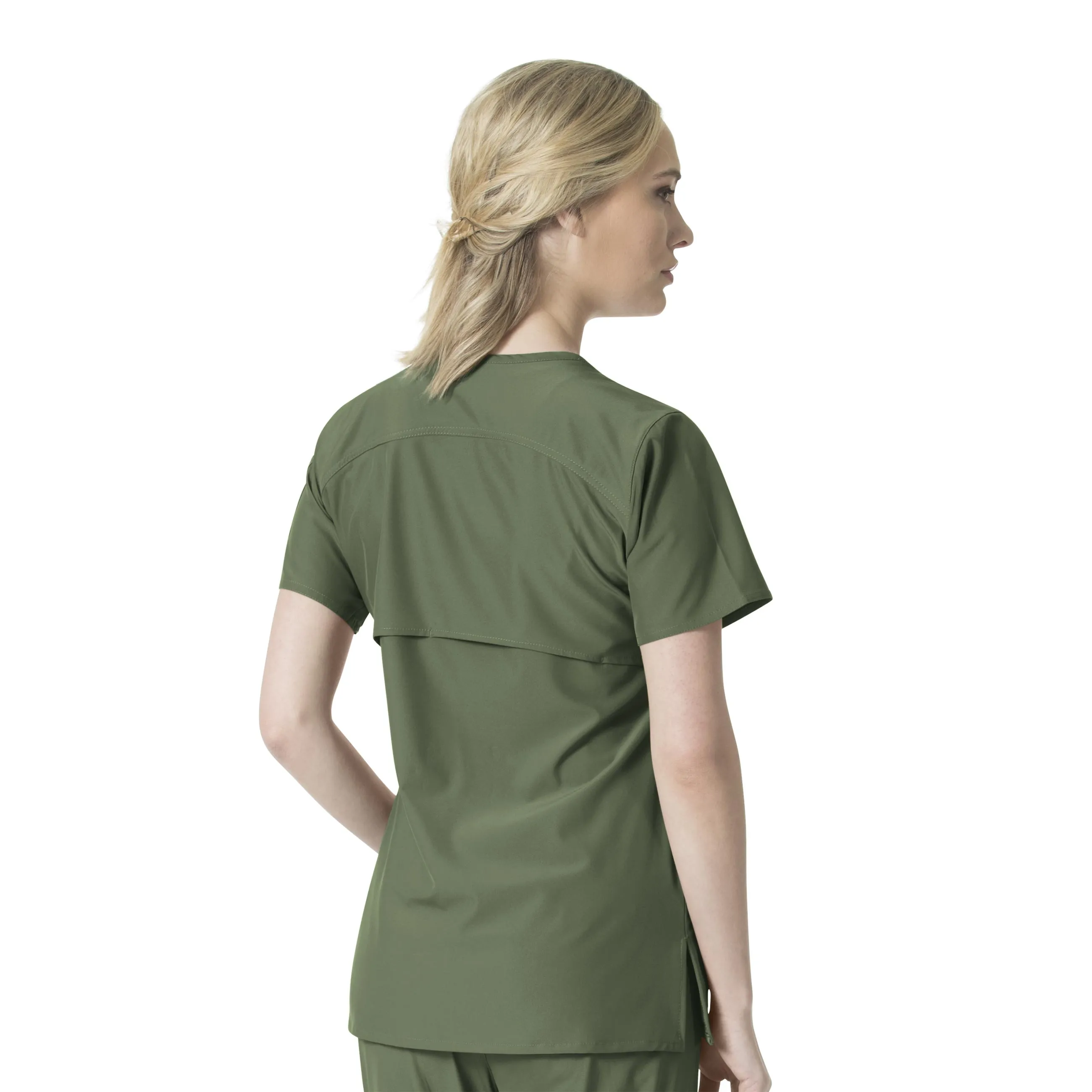 Carhartt Force Liberty Women's Multi-Pocket V-Neck Scrub Top - Olive