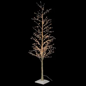 Champagne Beaded Tree Lit Warm White LEDs