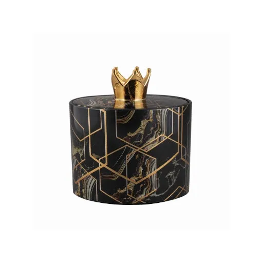 Dry Fruit 4Container Set in Stylish Black & Golden Ideal for Special Occasions and Festivals