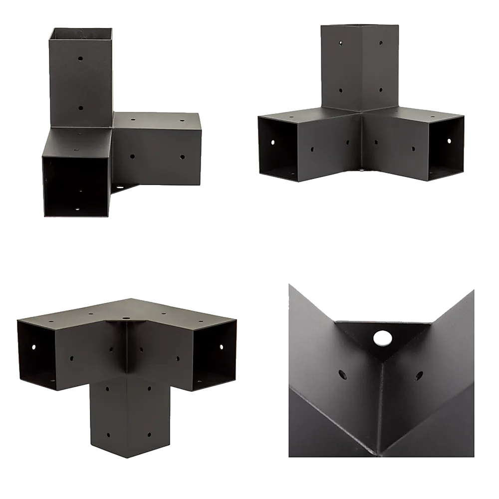 Durable Steel Pergola Brackets Set, Matte Black   Coffee Screen