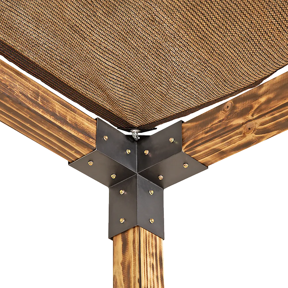 Durable Steel Pergola Brackets Set, Matte Black   Coffee Screen