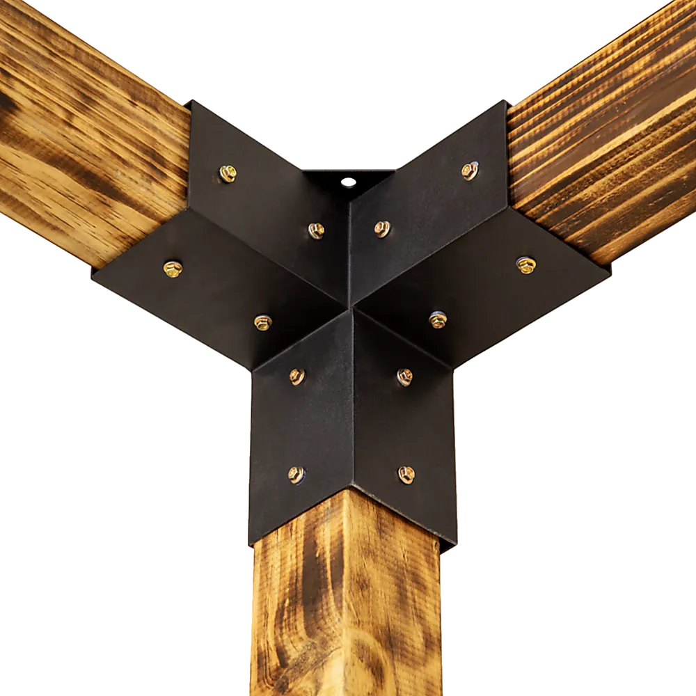 Durable Steel Pergola Brackets Set, Matte Black   Coffee Screen