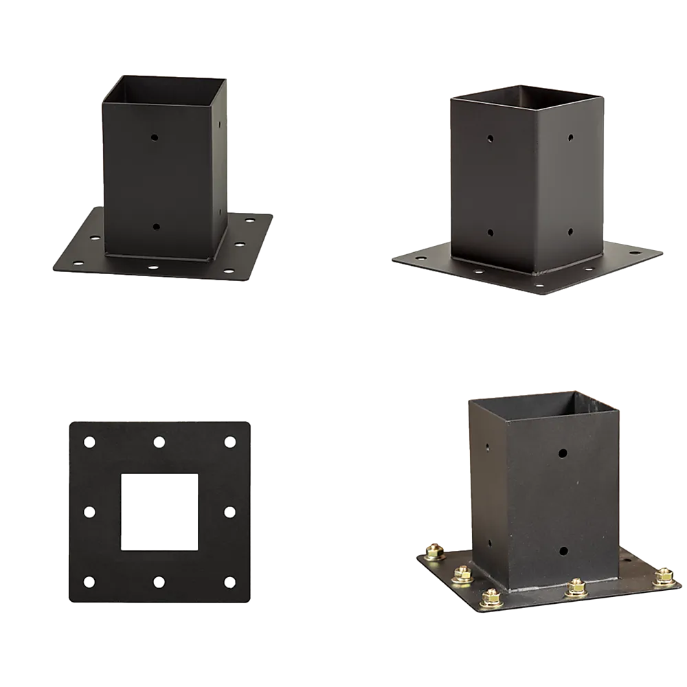 Durable Steel Pergola Brackets Set, Matte Black   Coffee Screen