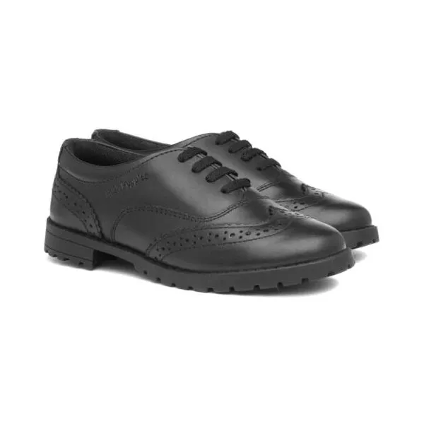 EADIE Girls Leather Oxford Shoes Black Patent