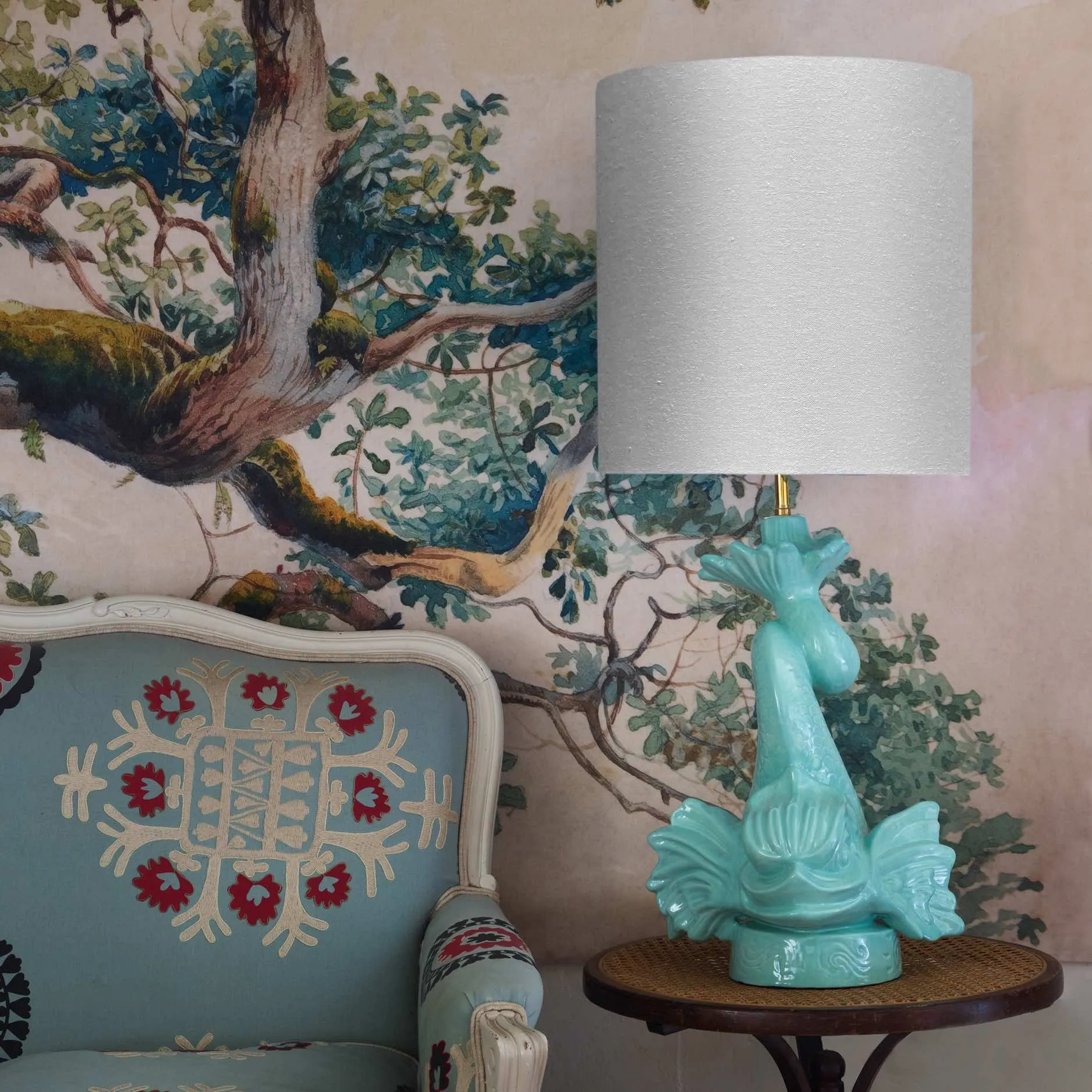 Jasmine Drum Linen Lampshade