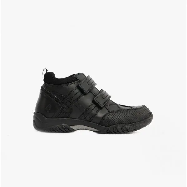 JEZZA Boys Leather Ankle Boots Black