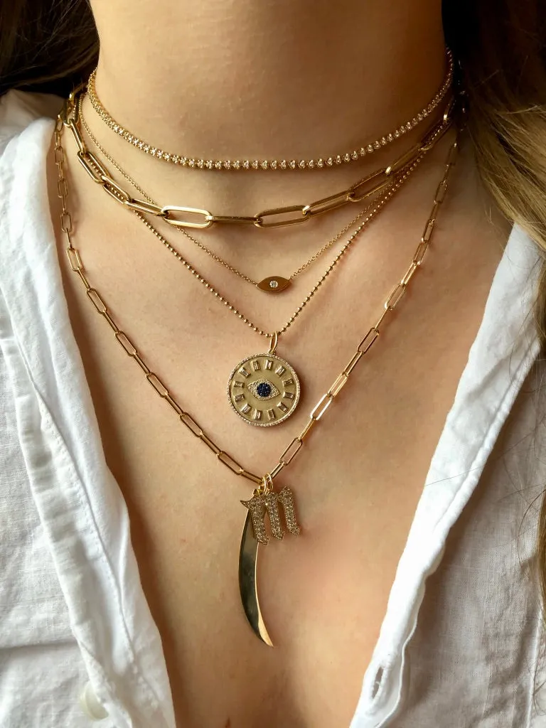 LARGE PEACE & PROTECTION BAGUETTE DIAMOND TALISMAN