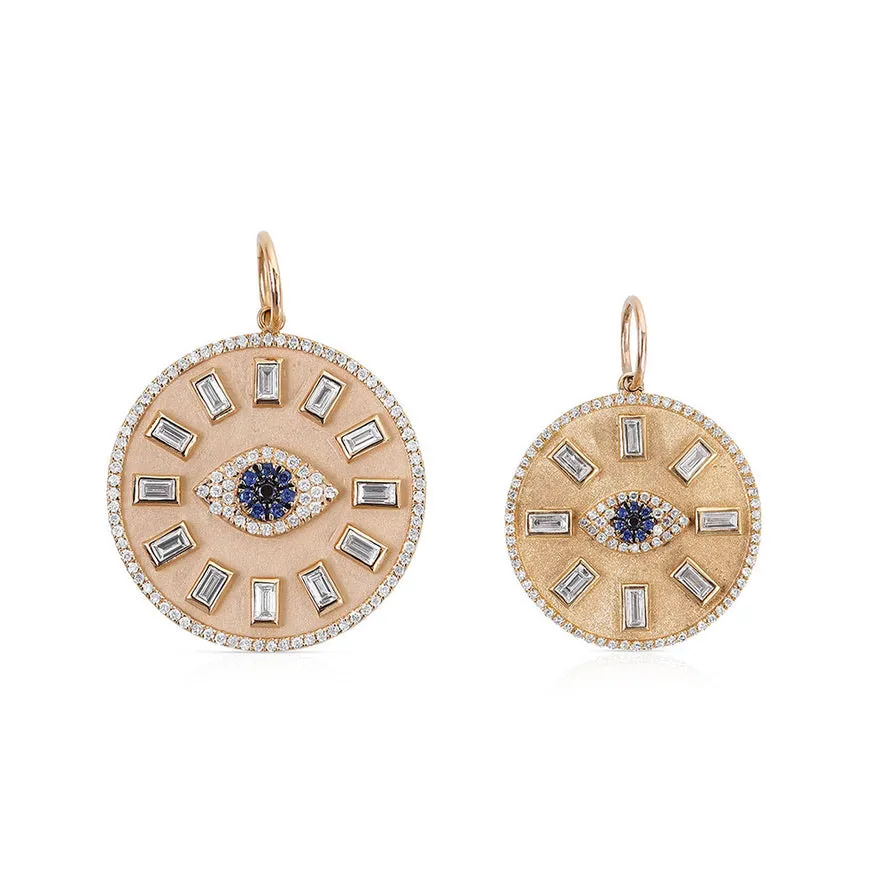 LARGE PEACE & PROTECTION BAGUETTE DIAMOND TALISMAN