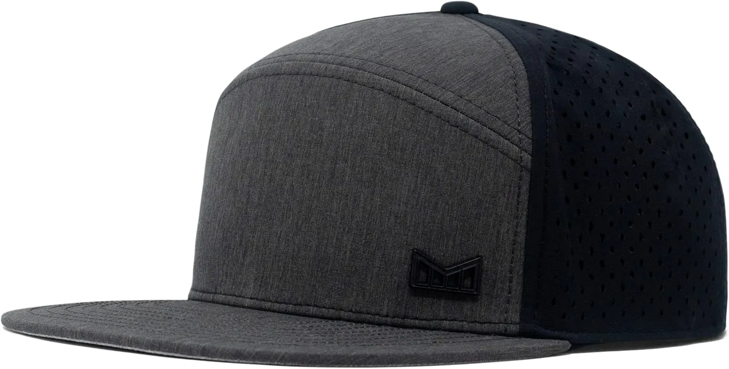melin Trenches Icon Hydro, Performance Snapback Hat, Water-Resistant Flat Bill Caps for Men & Women, Golf, Running or Workout