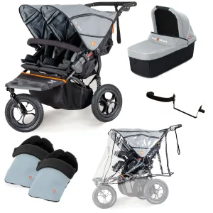 Out n About Nipper Double Duo Essentials Bundle in Rock Salt Grey