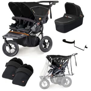 Out n About Nipper Double Duo Essentials Bundle in Summit Black