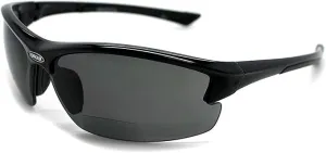 Renegade Patented Bifocal Polarized Reader Half Rim Men's Fishing Sunglasses 100% UV Protection with Microfiber Bag (Black Frame, Grey Lens - 613649, Bifocal  2.50)