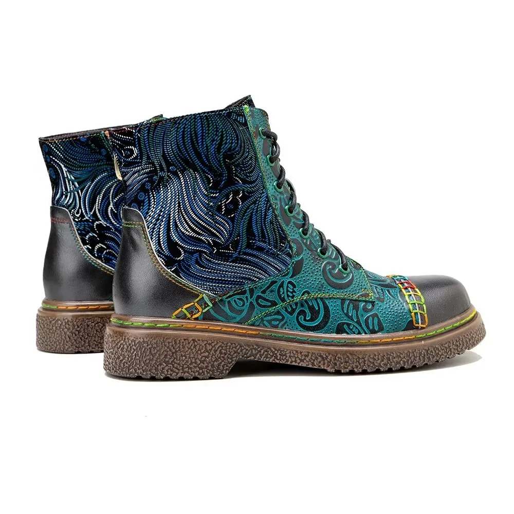 RetroChic Zipper Studded Ankle Boots