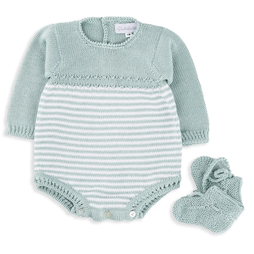 Sage Green Cableknit Booties