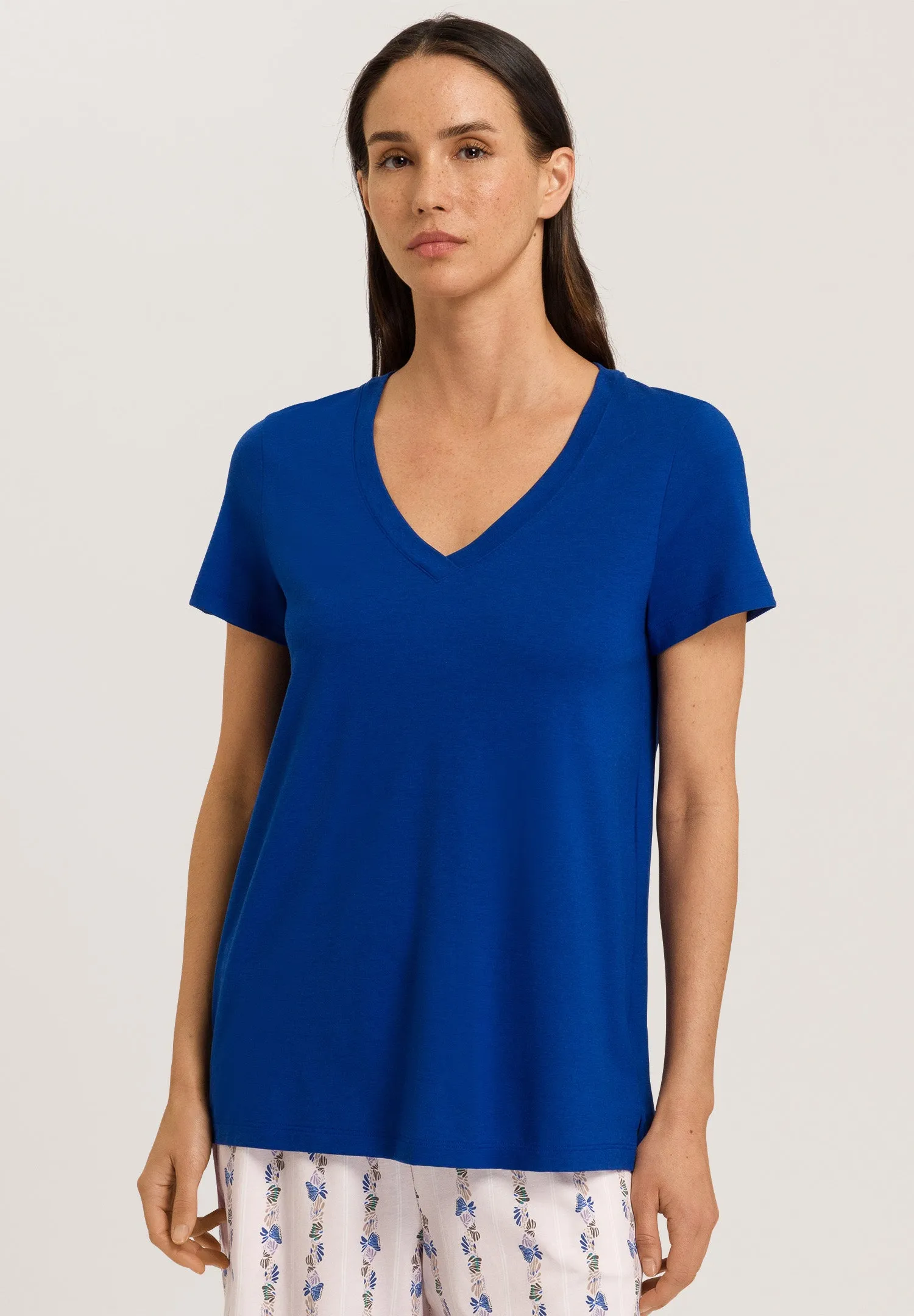 Sleep And Lounge V-Neck T-Shirt | Deep Indigo 77876-1653