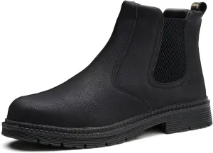 Steel Toe Work Boots for Men Women Slip-on Chelsea Boots, Men's Industrial Construction Shoes, Waterproof, Lightweight, Comfortable, Non-slip Safety Boots