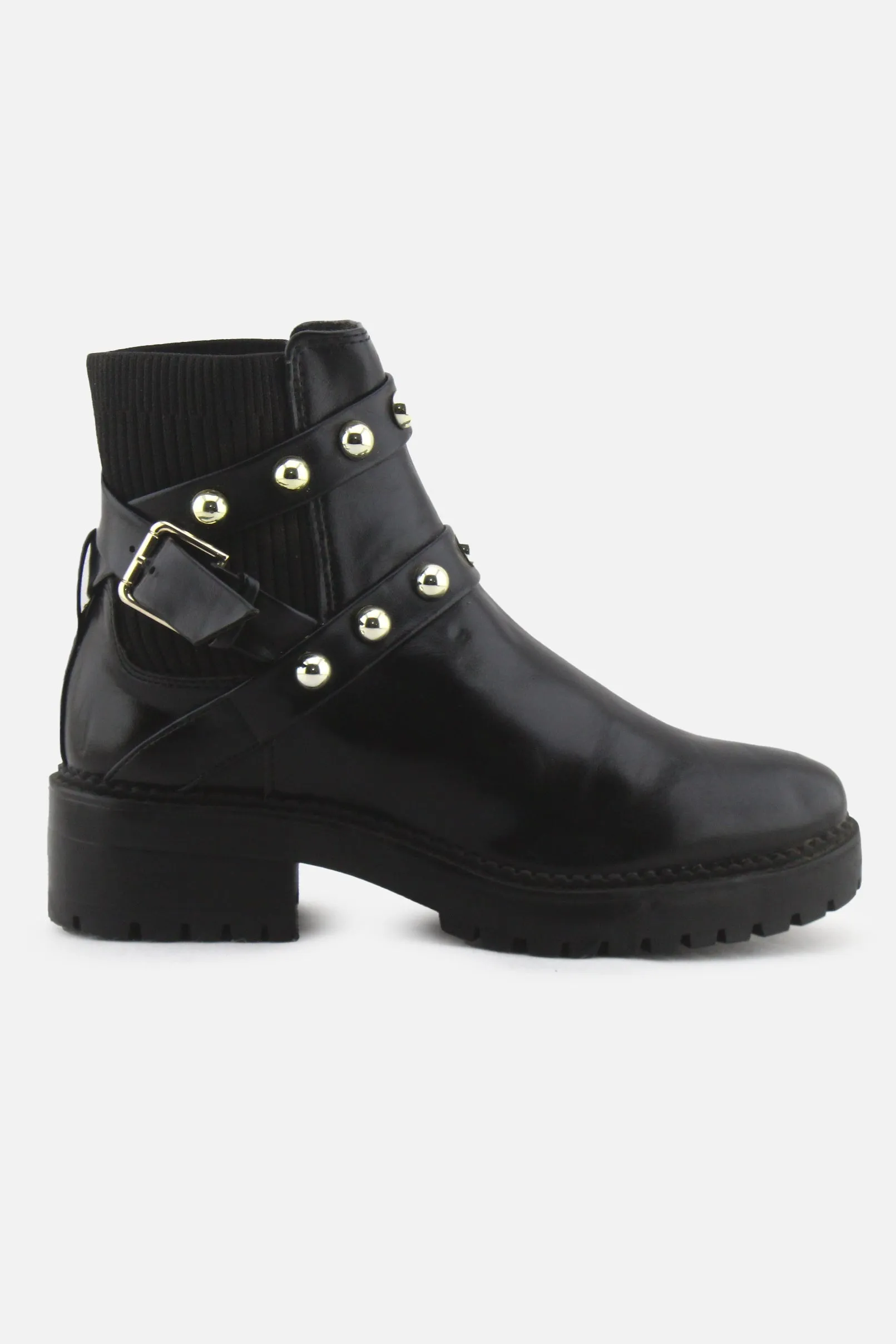 Stradivarius Stretchable Buckle Straps Chelsea Ankle Boots | 100% Authentic Leather