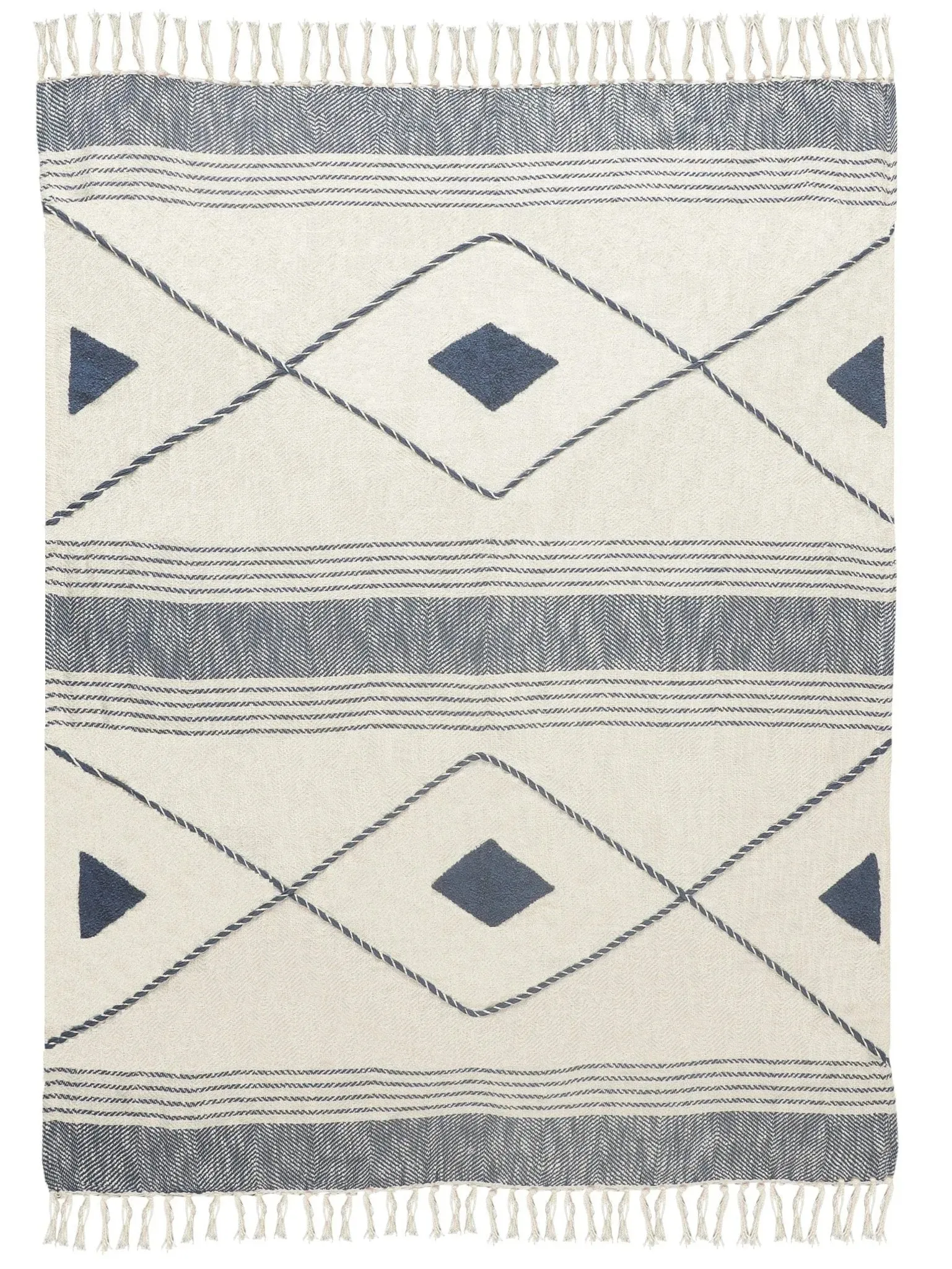 Throws Lr80187 Blue/White Throw Blanket