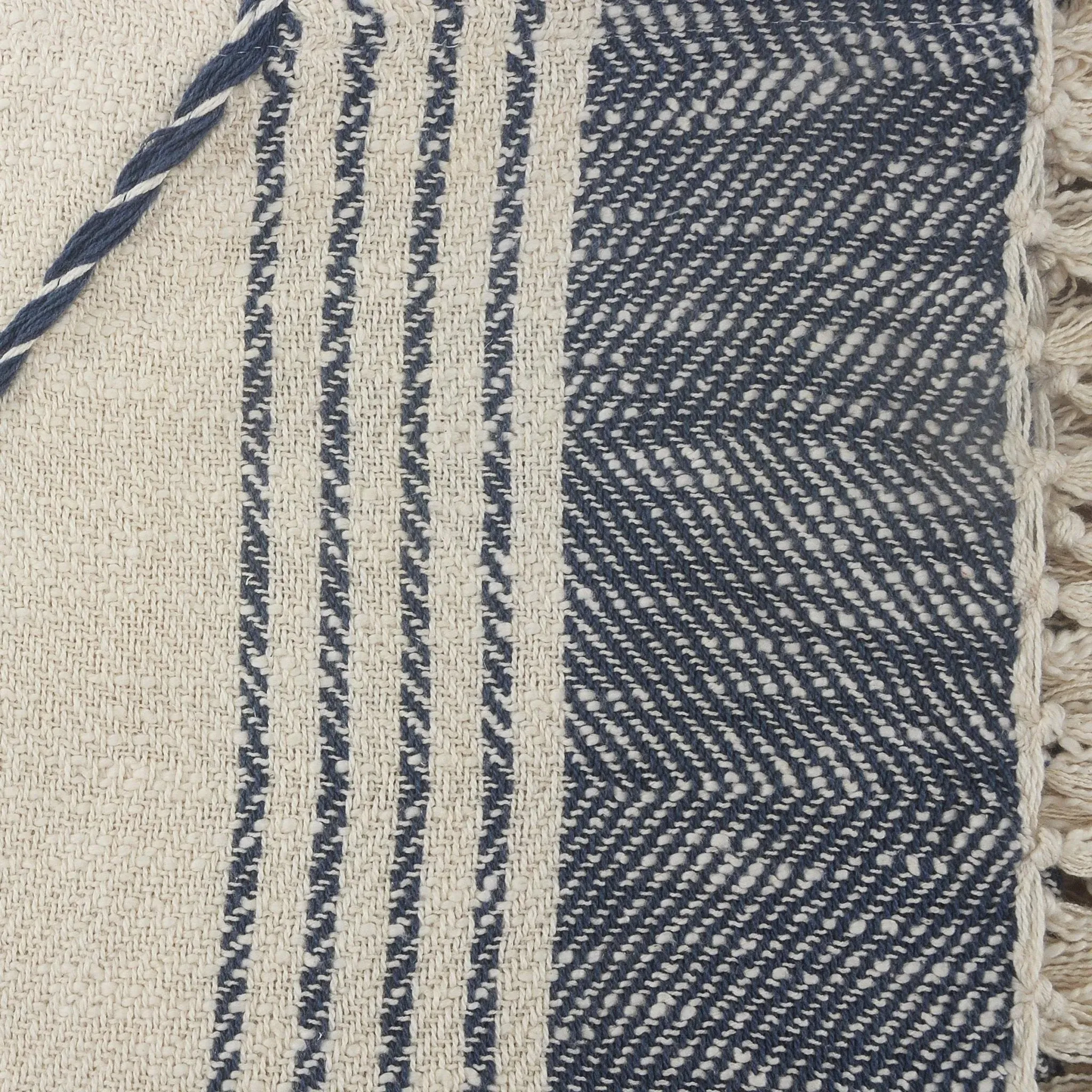 Throws Lr80187 Blue/White Throw Blanket
