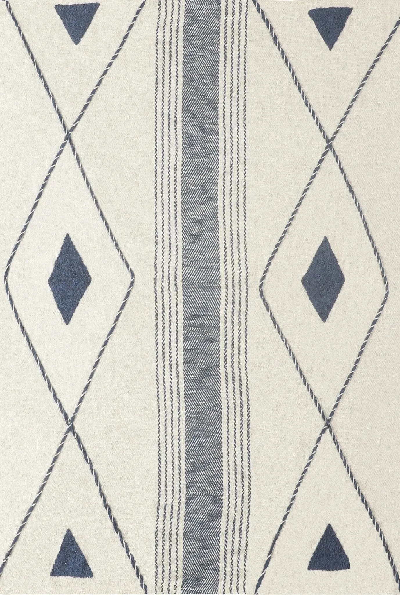 Throws Lr80187 Blue/White Throw Blanket