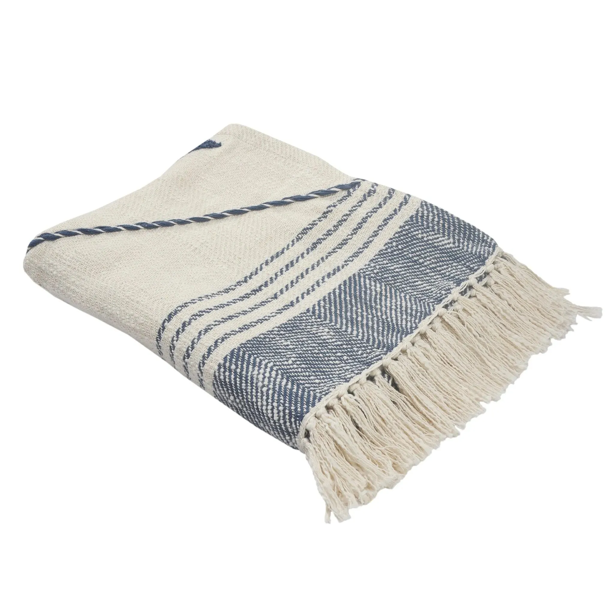 Throws Lr80187 Blue/White Throw Blanket