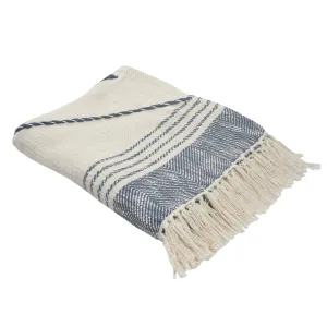 Throws Lr80187 Blue/White Throw Blanket