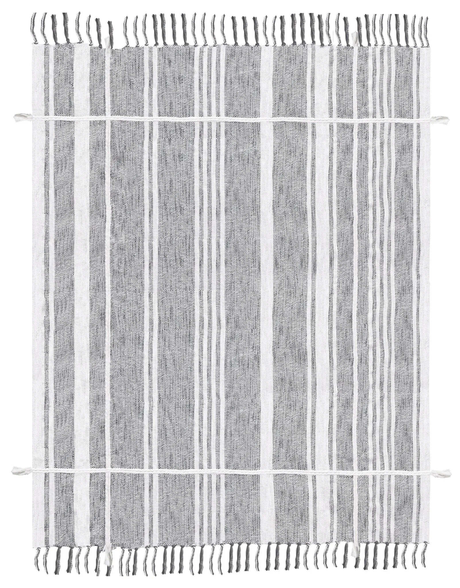 Throws Lr80192 Gray/White Throw Blanket