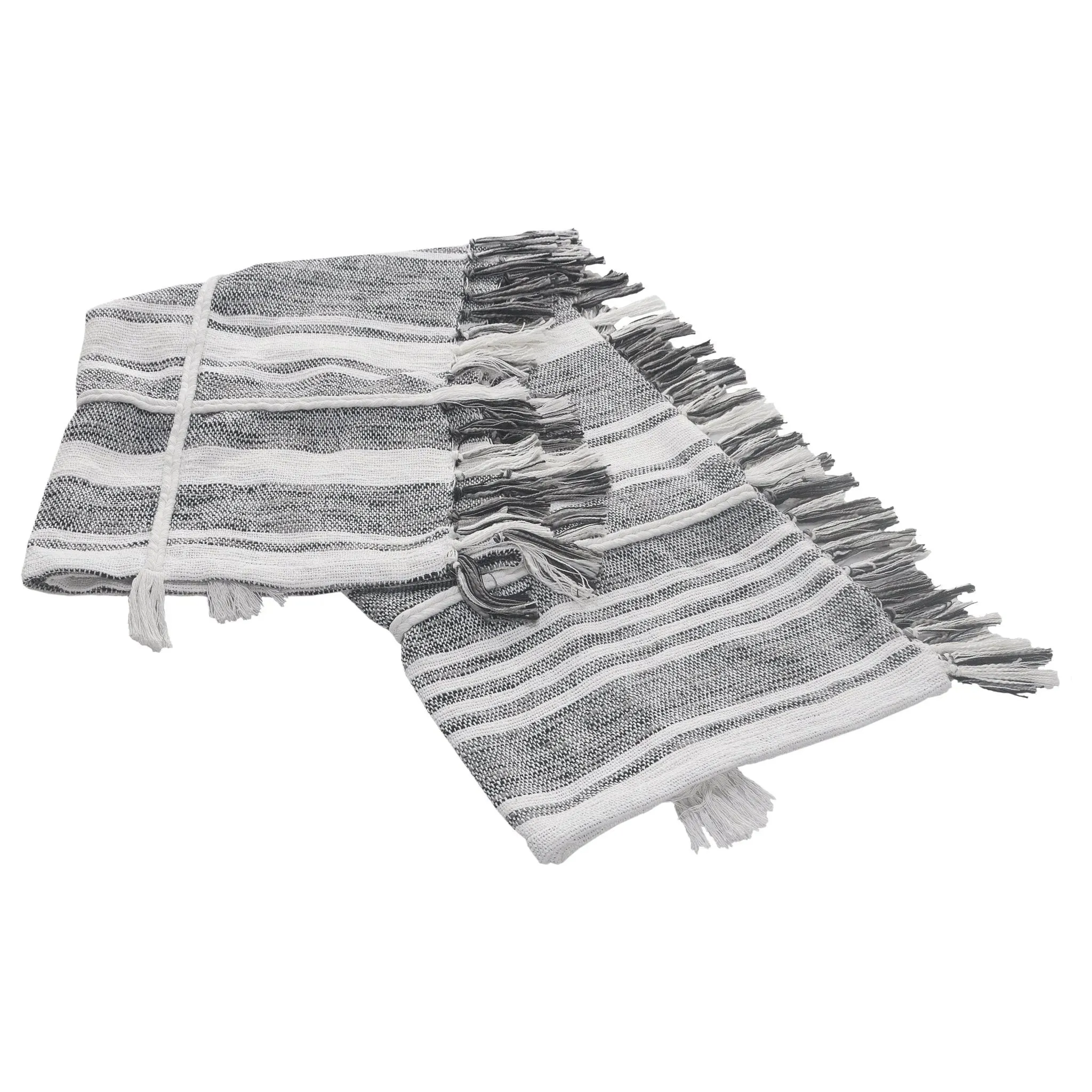 Throws Lr80192 Gray/White Throw Blanket