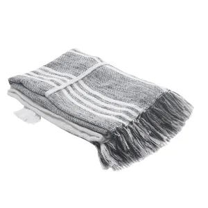 Throws Lr80192 Gray/White Throw Blanket