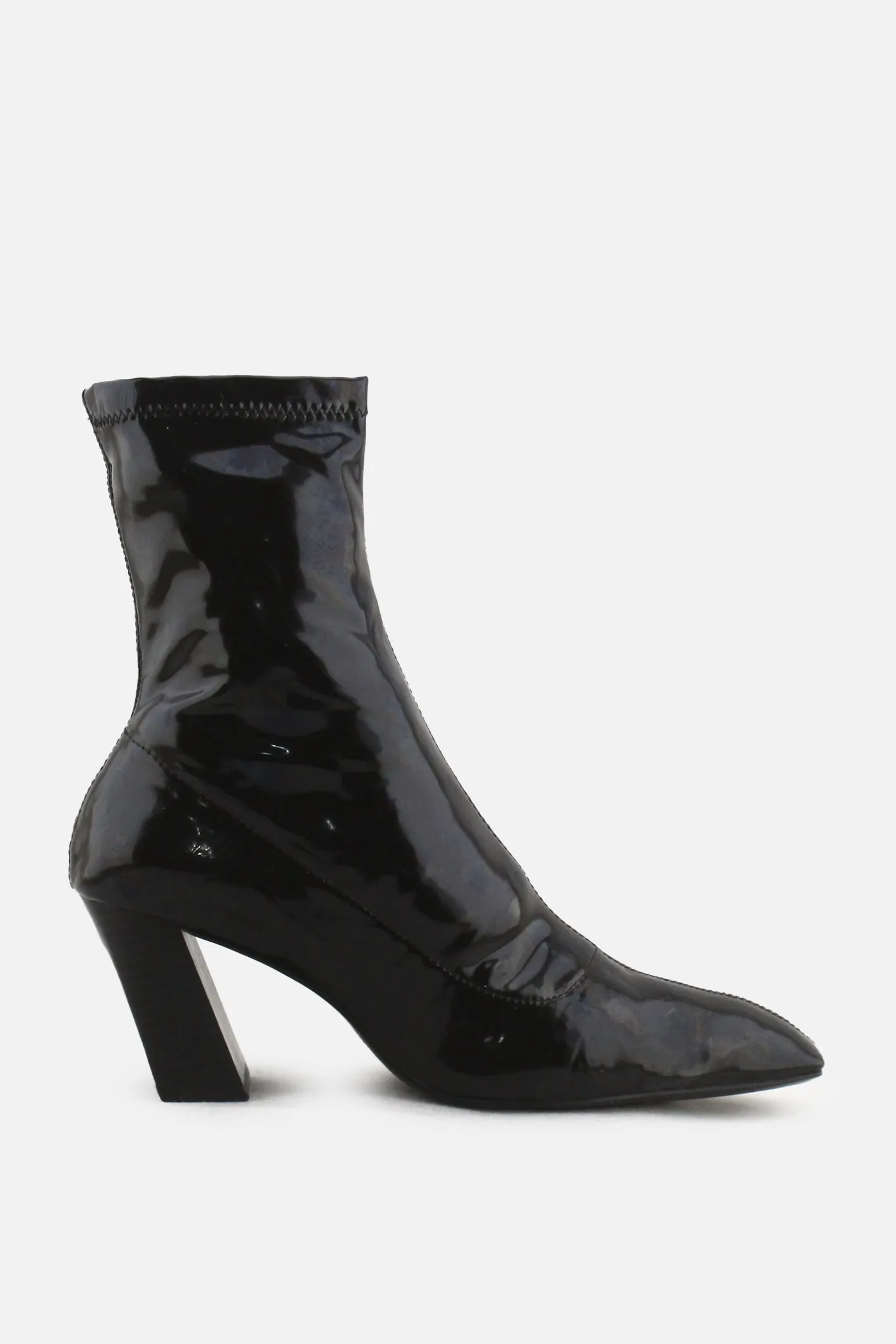 Zara Block Heels Ankle Boots | 100% Synthetic Leather